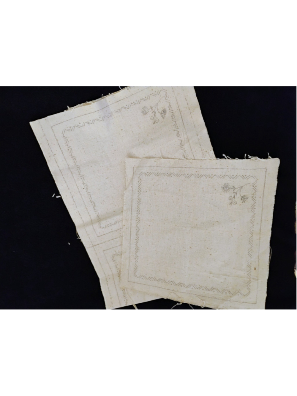 Vintage Stamped Napkins Set 5 To Embroidery